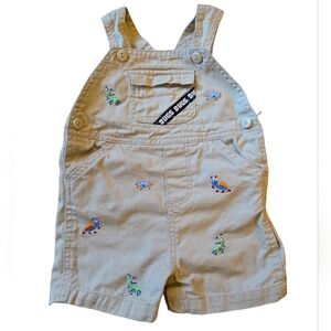 Vintage 1990s Y2K KidsPlay khaki bug insect shorts overalls
